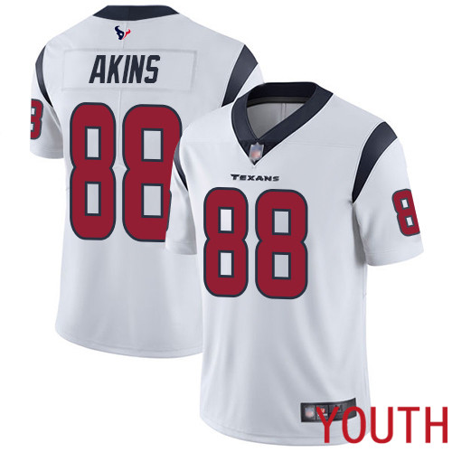 Houston Texans Limited White Youth Jordan Akins Road Jersey NFL Football #88 Vapor Untouchable